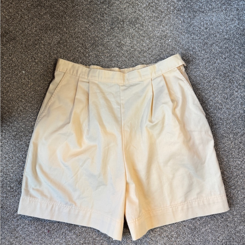 High Waist Cream Women's Shorts